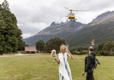 Bride and groom return to Paradise Trust via helicotper